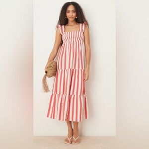 Nobody's Child Maya Maxi Dress in Red and White